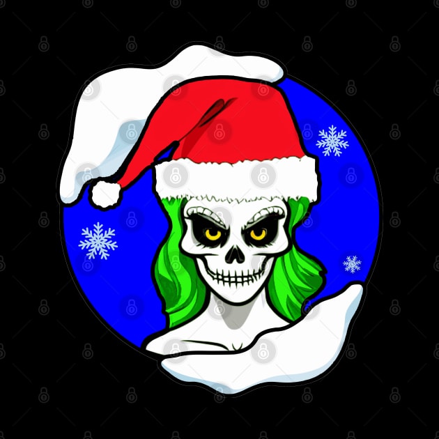 Christmas Skeleton Skull Girl by Nuletto