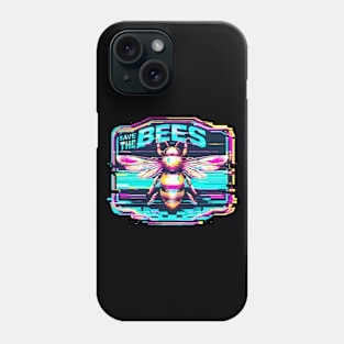 Psychedelic Save the bees glitch Phone Case