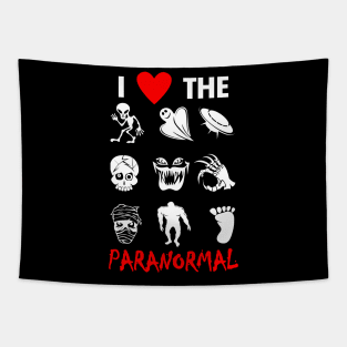 Paranormal The Unknown Slogan For Ghost Lovers Aliens Believer And Ghost Hunters Tapestry