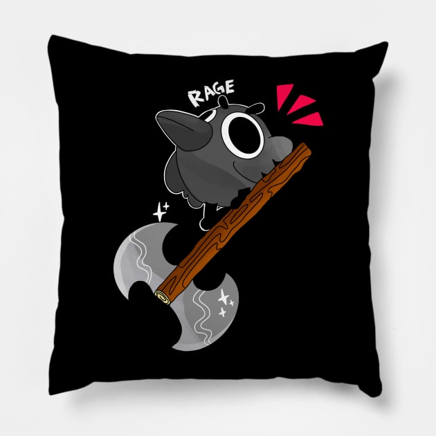 Barbarian crow, dungeons and dragons Sobre Alba Pillow by Sobre Alba