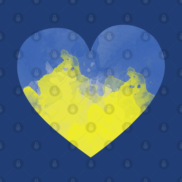 Ukrainian heart, digital watercolor. Ukrainian illustration. by KateQR