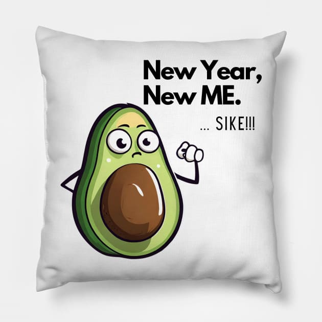 Avocado meme, New Year season Pillow by by Fre