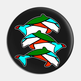 Tribal Dolphin abstract pattern Pin
