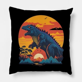 Godzilla Love Sunset Pillow