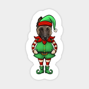 Belgian Malinois Christmas Elf Magnet