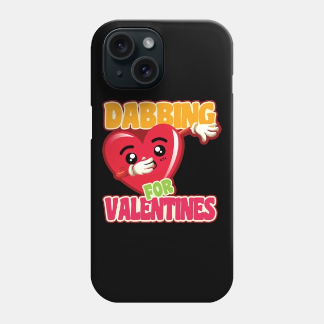 'Dabbing Heart For Valentines' Sweet Valentines Lovers Gift Phone Case by ourwackyhome