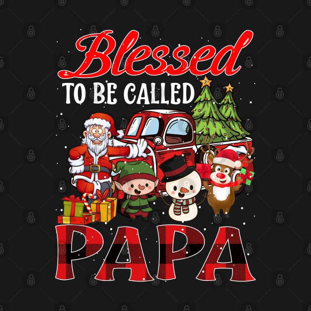 Blessed To Be Called Papa Christmas Buffalo Plaid Truck by intelus