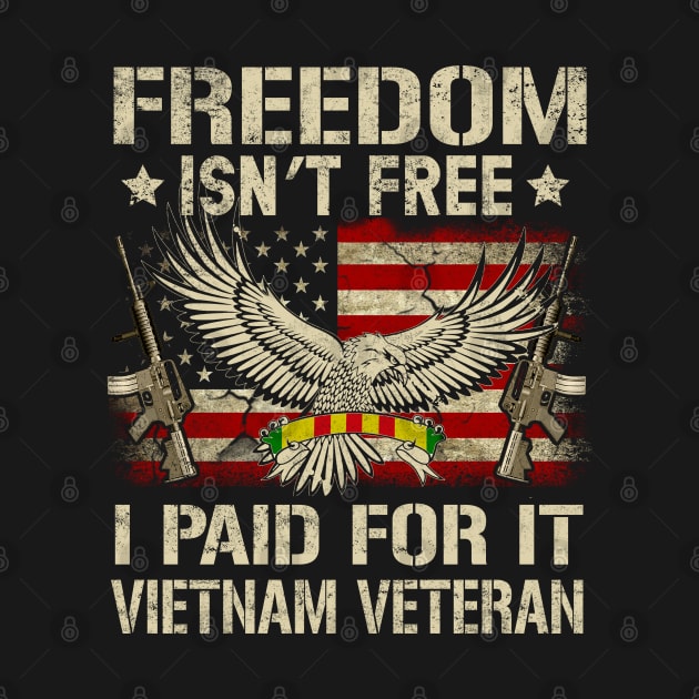 Vietnam Veteran Vintage American Flag Patriotic Eagle Shirt Men's Gift by Otis Patrick