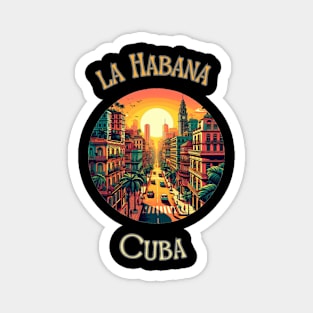 "Havana Hideaway: Vibrant Oasis in Retro Chic" - Retro Travel Cool Magnet