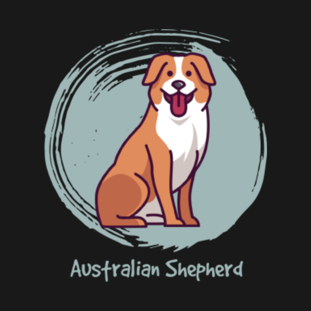 Australian Shepherd dog cartoon design - Australian Shepherd Dog