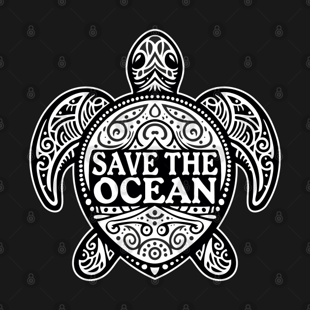 Save The Ocean Sea Turtle Ocean Lover Statement by FloraLi