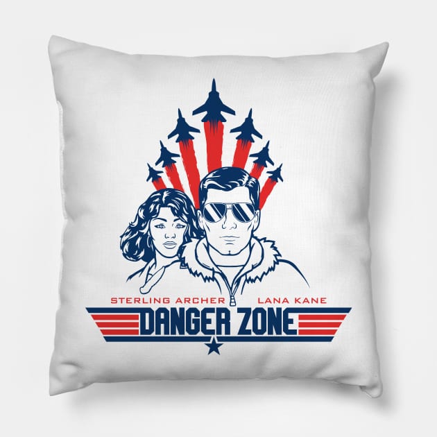 Archer - Danger Zone Pillow by AlternateRealiTEE