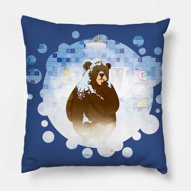 Dalston Bear in Shower Pillow by muscetiner