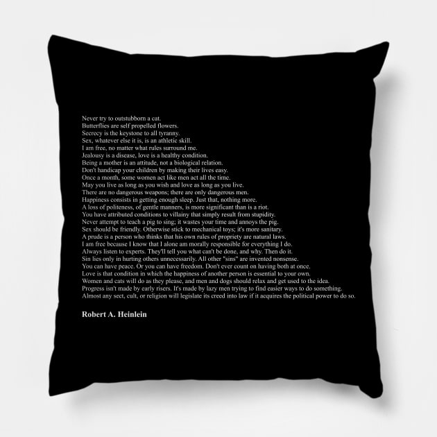 Robert A. Heinlein Quotes Pillow by qqqueiru