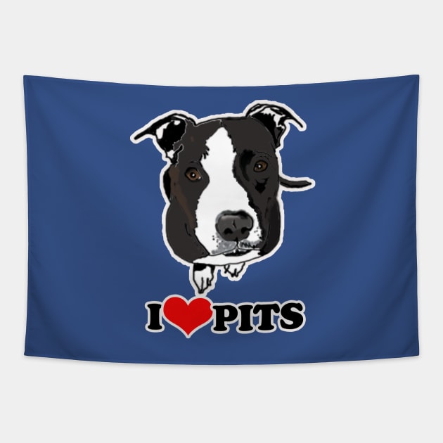 I Love Pit Bulls Tapestry by JessDesigns