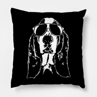 Funny Basset Hound sunglasses cool dog Pillow