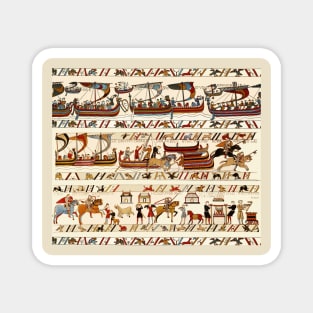 BAYEUX TAPESTRY ,BATTLE OF HASTINGS ,NORMAN KNIGHTS HORSEBACK AND VIKING SHIPS Magnet