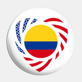 Colombian American Multinational Patriot Flag (Heart) Pin