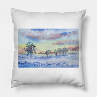 Snowy field Pillow