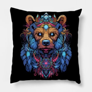 DMT Art Psychedelic Bear Pillow