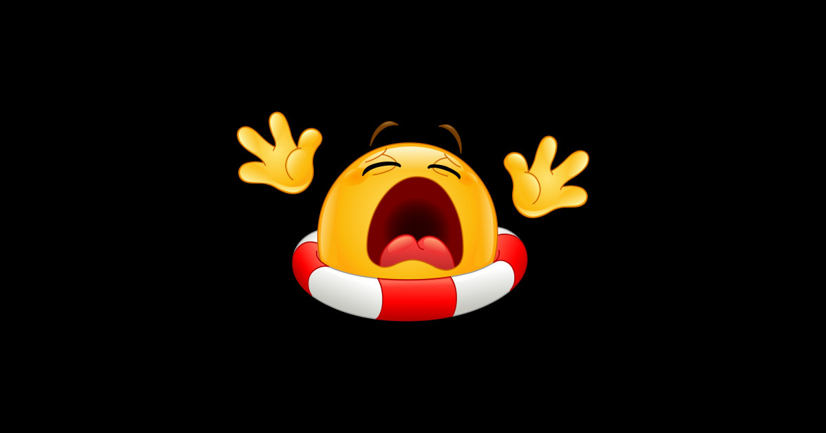 Drowning Emoji Emoticon Emoji Sticker TeePublic