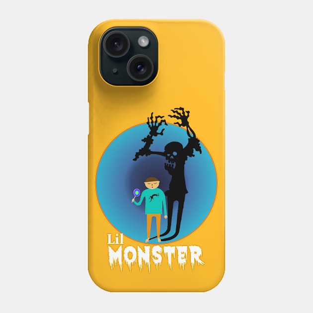 Funny Halloween Lil Monster Sweet Innocence Child with a Monster Shadow Phone Case by CharJens