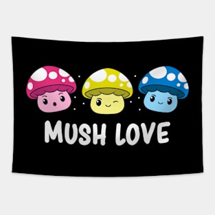 Pansexual Pride Flag Month Pansexuality Mushroom Cute Fungi Tapestry