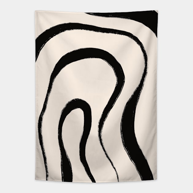 Rainbow Black and White Abstract Tapestry by Trippycollage