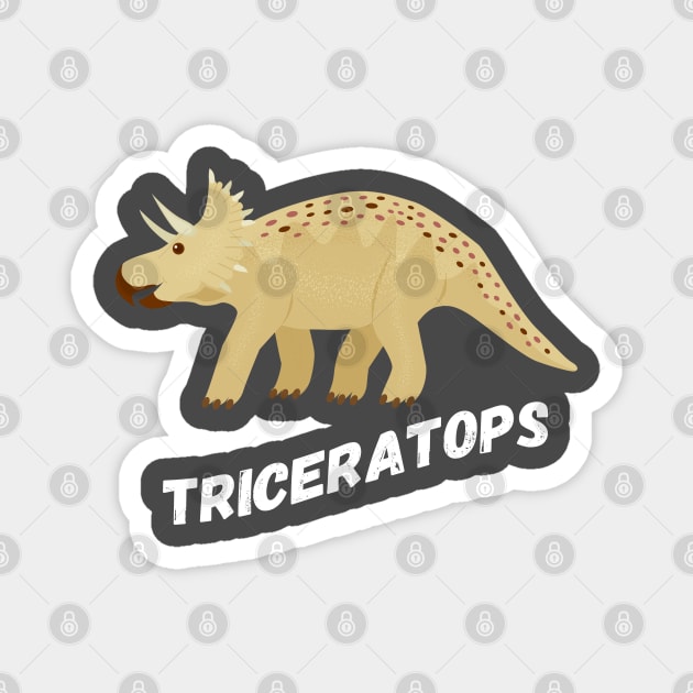 Cute Triceratops Dinosaur Design Magnet by Terra Fossil Merch