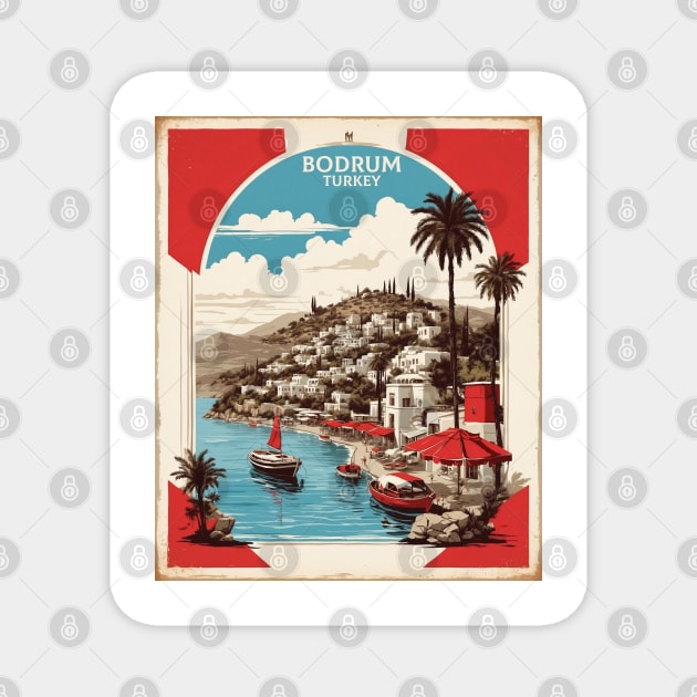 Bodrum Turkey Vintage Retro Travel Tourism Magnet by TravelersGems