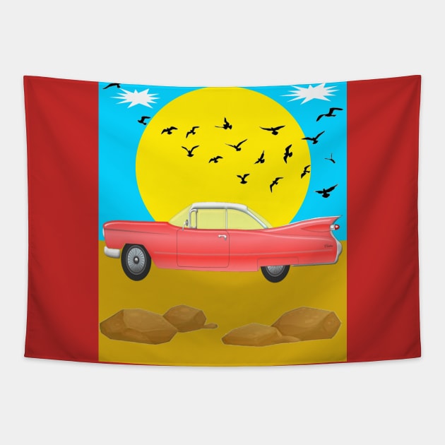 vintage cars old cars Tapestry by yacineshop