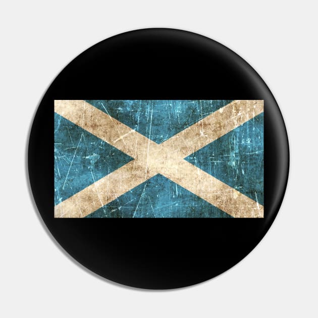 Vintage Aged and Scratched Scottish Flag Pin by jeffbartels