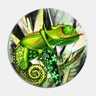 Chameleon Hunter Weird Surreal Animal Pin