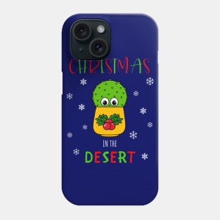 Christmas In The Desert - Cute Cactus In Christmas Holly Pot Phone Case