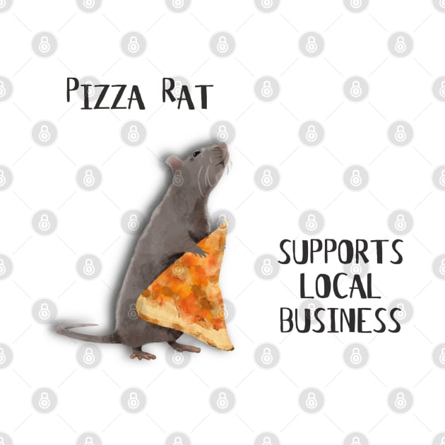 Pizza Rat Supports Local Business by Flockadoodle