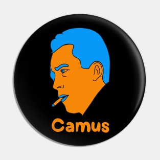 Albert Camus - French Philosophy Existentialist - Orange Edition Pin