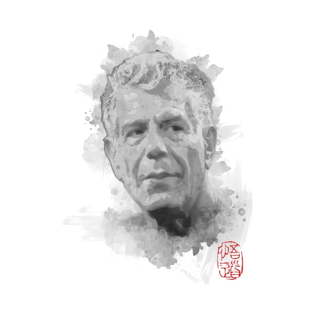 Anthony Bourdain Watercolor by Soriagk