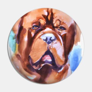 Watercolor Dogue de Bordeaux - Dog Lovers Pin