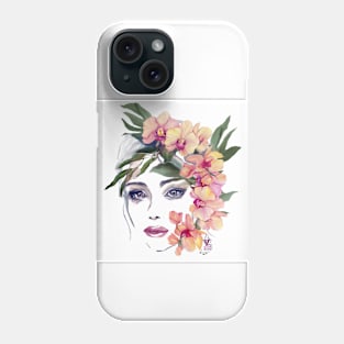 Woman in bloom: orchid Phone Case