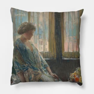The New York Window by Childe Hassam Pillow