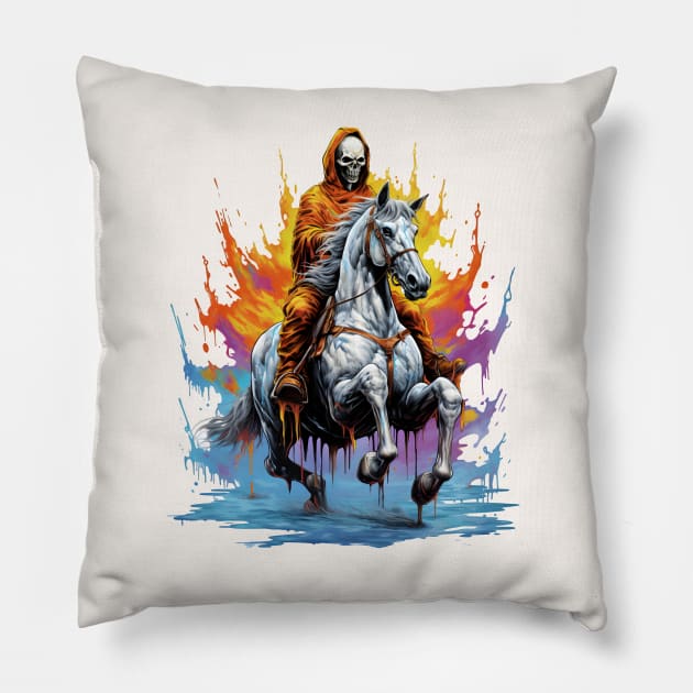 Skeleton Horse Rider Pillow by Giorgi's