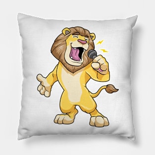 Lion as Singer with Microphone Pillow