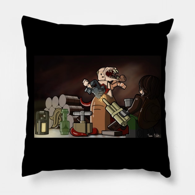 LEGO The Thing (1982) "Blair Monster" Pillow by schultzstudio