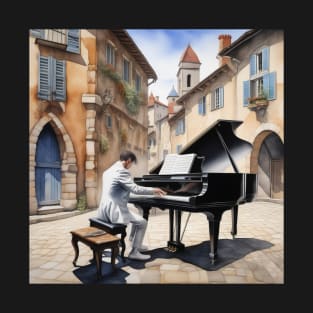 A Pianist Performing In A French Village T-Shirt