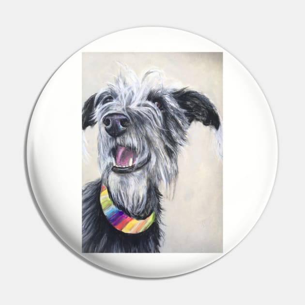 Scruffy Lurcher rainbow collar Pin by Merlinsmates