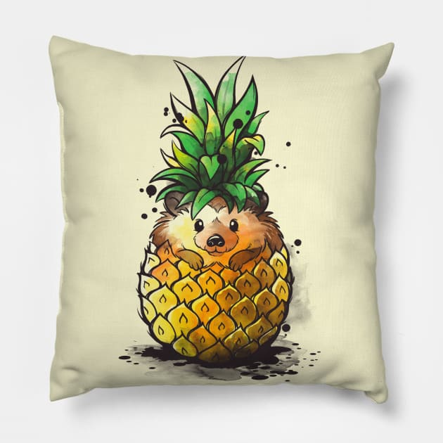 Pineapple hedgehog Pillow by NemiMakeit