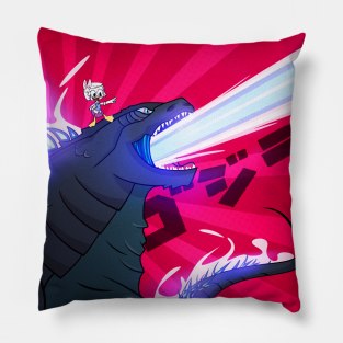 Webby and Godzilla: Best Friends Forever Pillow