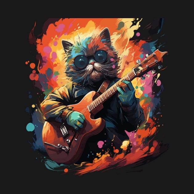 Exotic Shorthair Playing Guitar by JH Mart