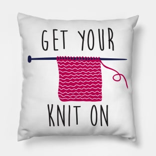 Get your knit on (black) Pillow