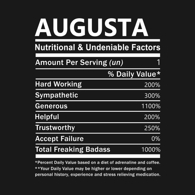 Augusta Name T Shirt - Augusta Nutritional and Undeniable Name Factors Gift Item Tee by nikitak4um